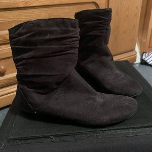 Harlan Short Suede Booties, 7.5, Black